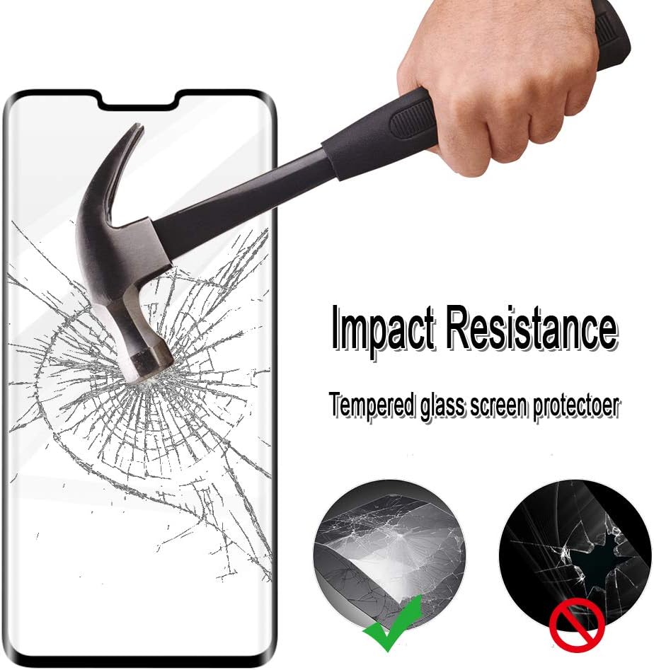 UniqueMe [1 Pack] For LG V40 ThinQ Screen Protector [3D Full Coverage] Tempered Glass [Case Friendly] – Black
