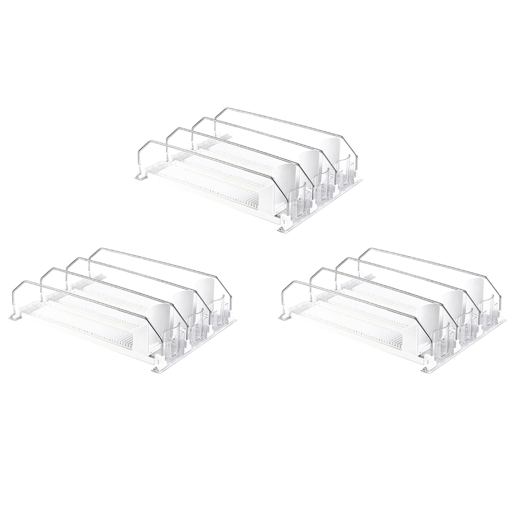 Hndhbfgrt 3X Drink Organizer for Fridge-White Automatic Pusher Glide,Soda Dispenser for Fridge-Holds Up to 15 Cans