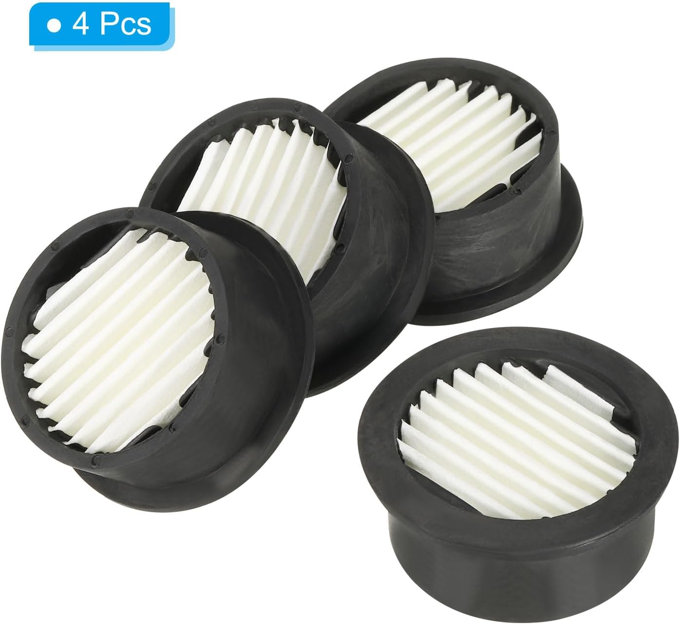 PATIKIL Air Compressor Filter, 4 Pack Noise Reduction Air Compressor Accessories for Generators, Blowers, Exhaust Ports, Black, White