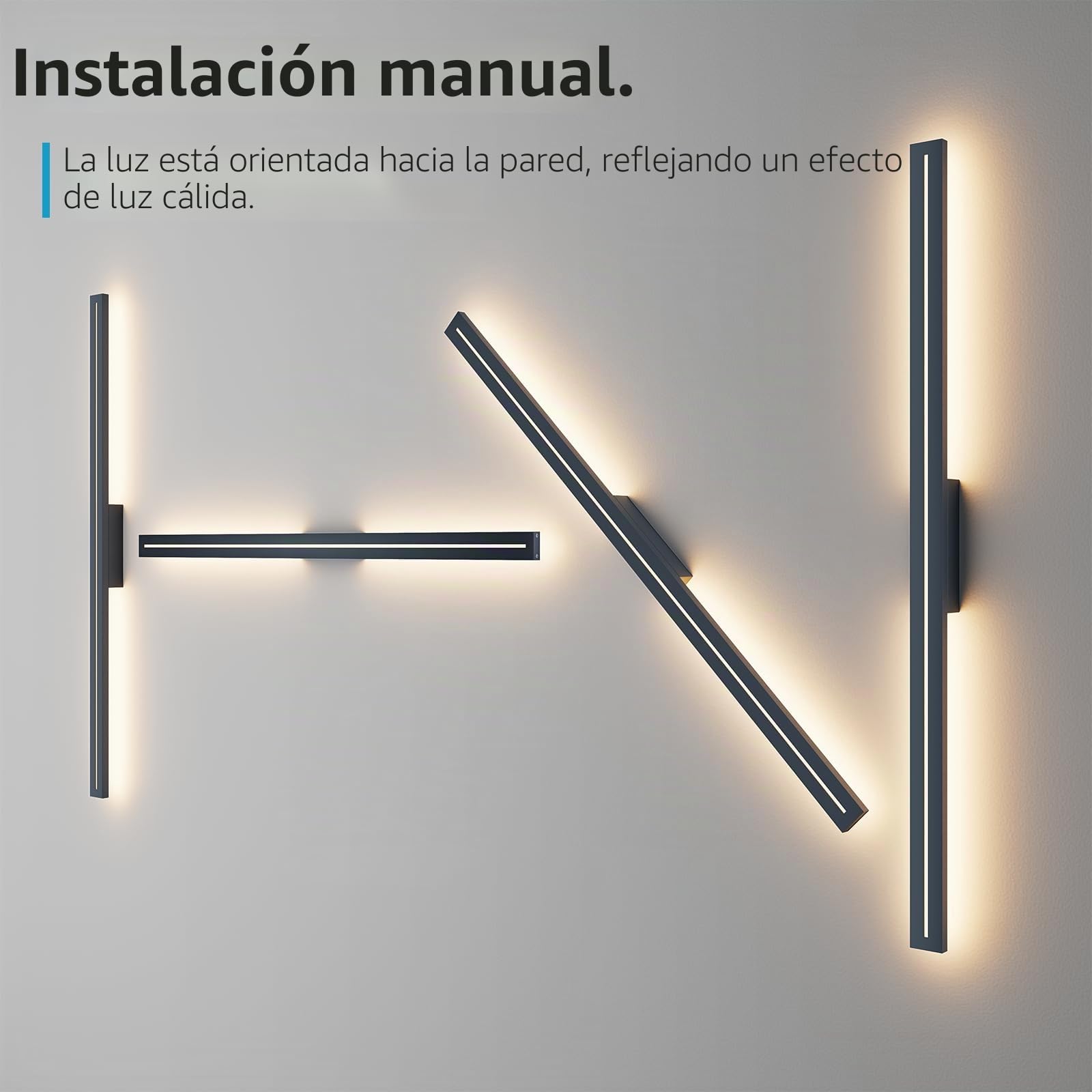 K-Bright Largo Aplique de Pared Exterior/Interior 3000K Blanco Cálido, Lámpara de Pared Exterior IP54 Impermeable para Dormitorio Balcón Patio Jardín (Antracita, 120CM)