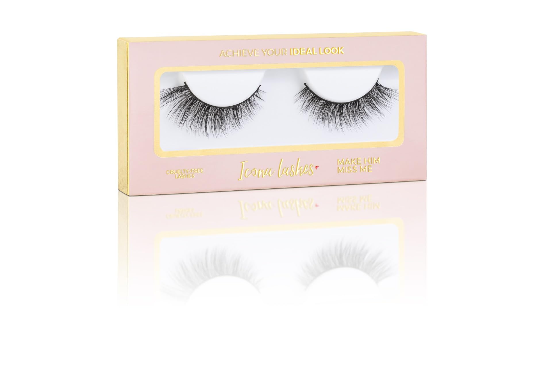 False Eyelashes Pack - Fake Eyelashes Extensions - Soft, Fluffy Falsies with Tapered Ends & Professional-Grade Band - Handmade, Vegan, Reusable - Natural Black - Make Him Miss Me