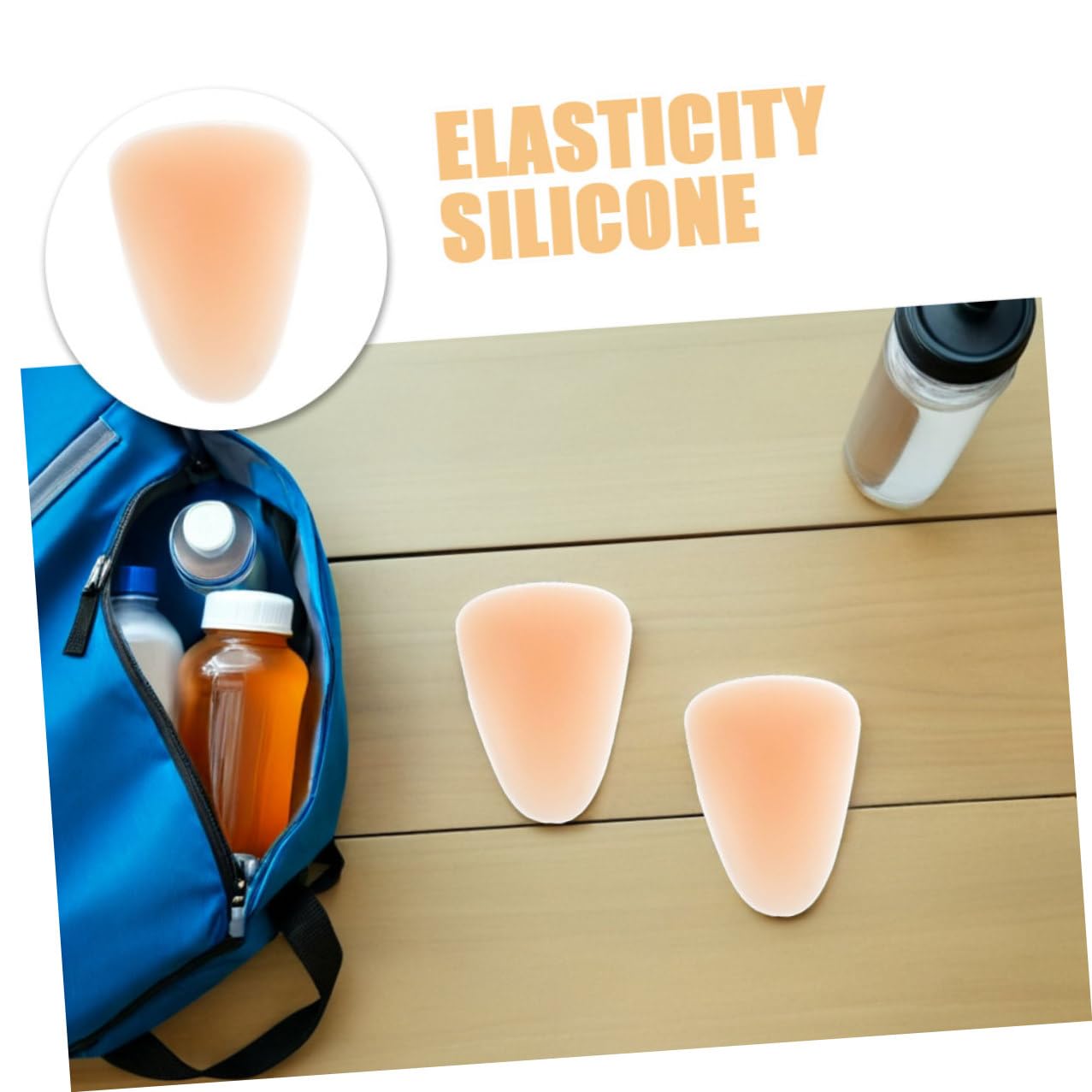 Toyvian Ginocchiere in Silicone per Pattinaggio e Sci Unisex Beige 4 Pezzi Alta Elasticità e Facile da Indossare Stabilizzatore del Ginocchio Sportivo