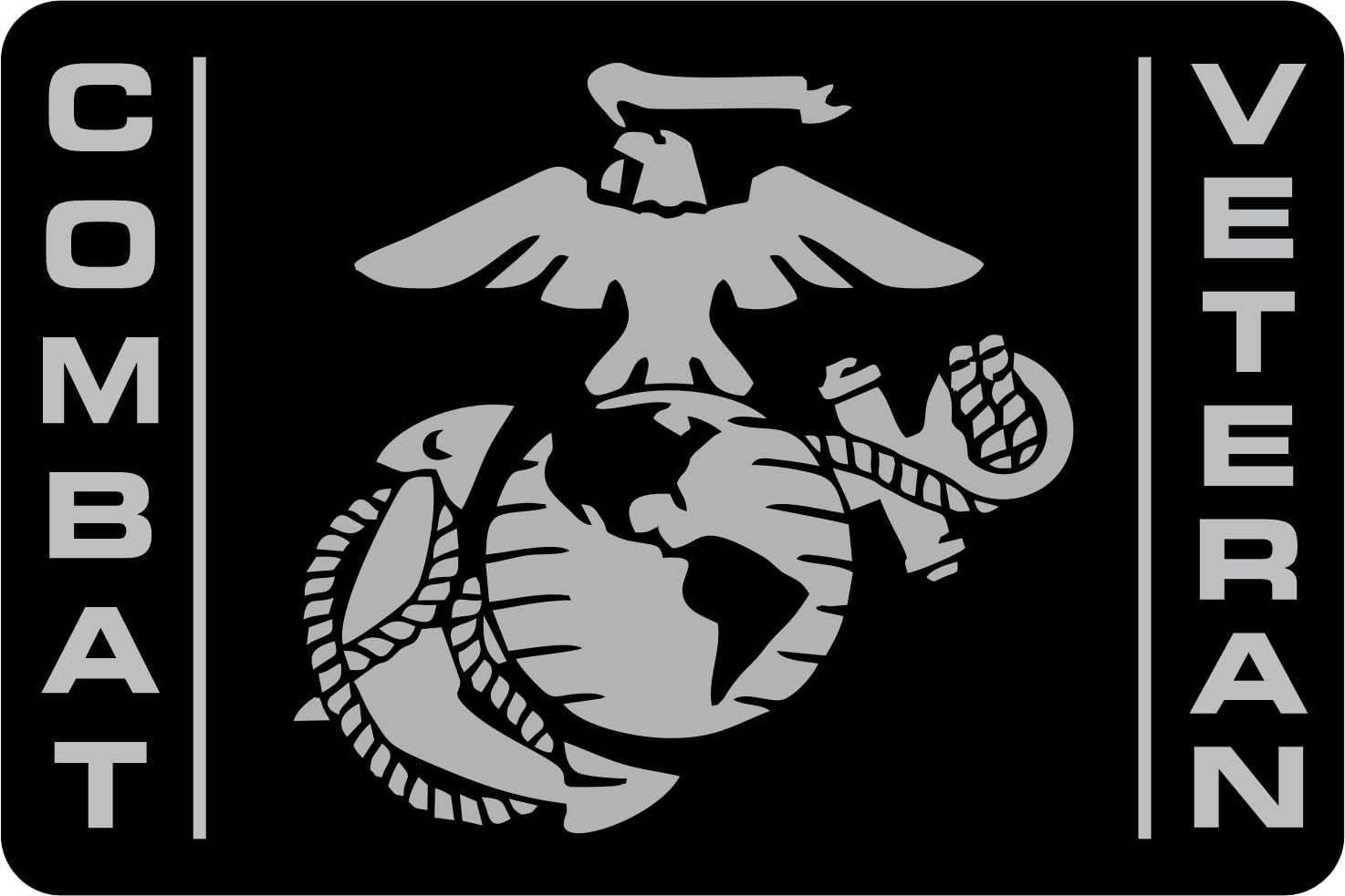 [Officially Licensed Marine Corps Product]- USMC Combat Veteran, EGA Emblem - Premium Quality Anodized Billet Aluminum Laser Etched UV Resistant Metal Trailer/Tow Hitch Cover for 2" Receivers for Car