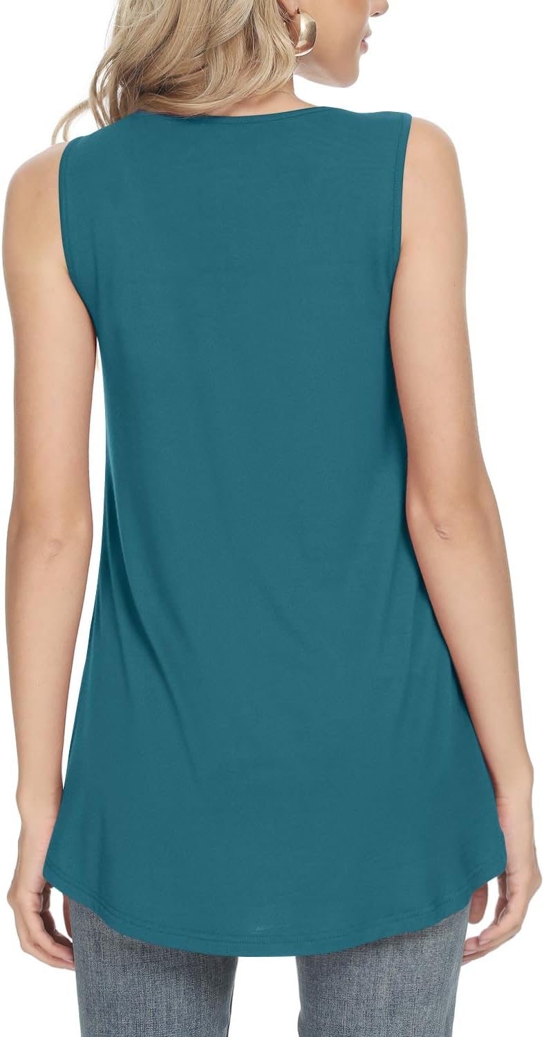 Anydeer Womens Summer Tank Tops Sleeveless Shirts 2026 Casual Tunics Loose Fit Blouses for Ladies Plus Size M-4XL - Image 3