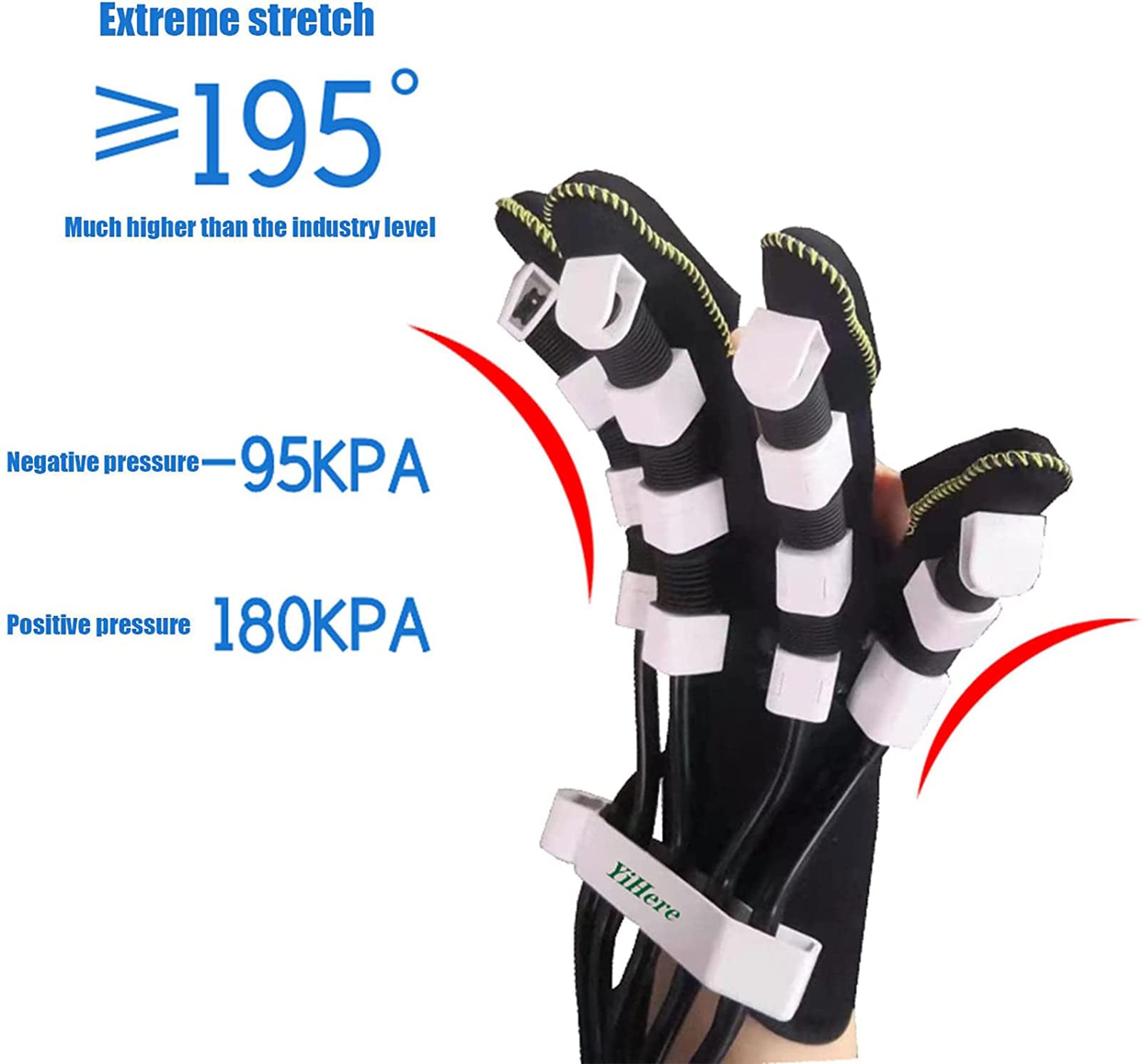 Ejercicio De Extensión De Dedos, Equipo De Guantes De Robot De Rehabilitación De Función De Mano Potente, para Entrenamiento De Dedos De Contractura De Flexión, para Alivio a Largo Plazo