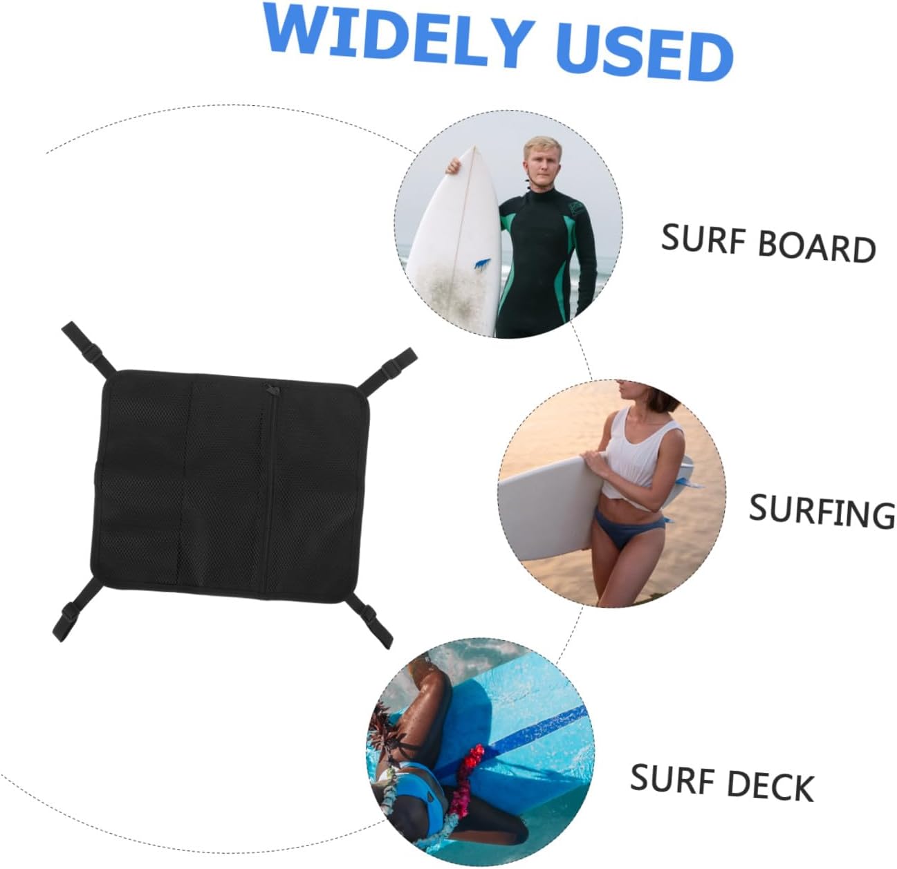 Mesh Bag for Surfboard and Paddleboard Water Sports Mesh Storage Pouch with Deck Organizer Sturdy Breathable for Stand-up Paddleboarding Accessories and Kayak Use