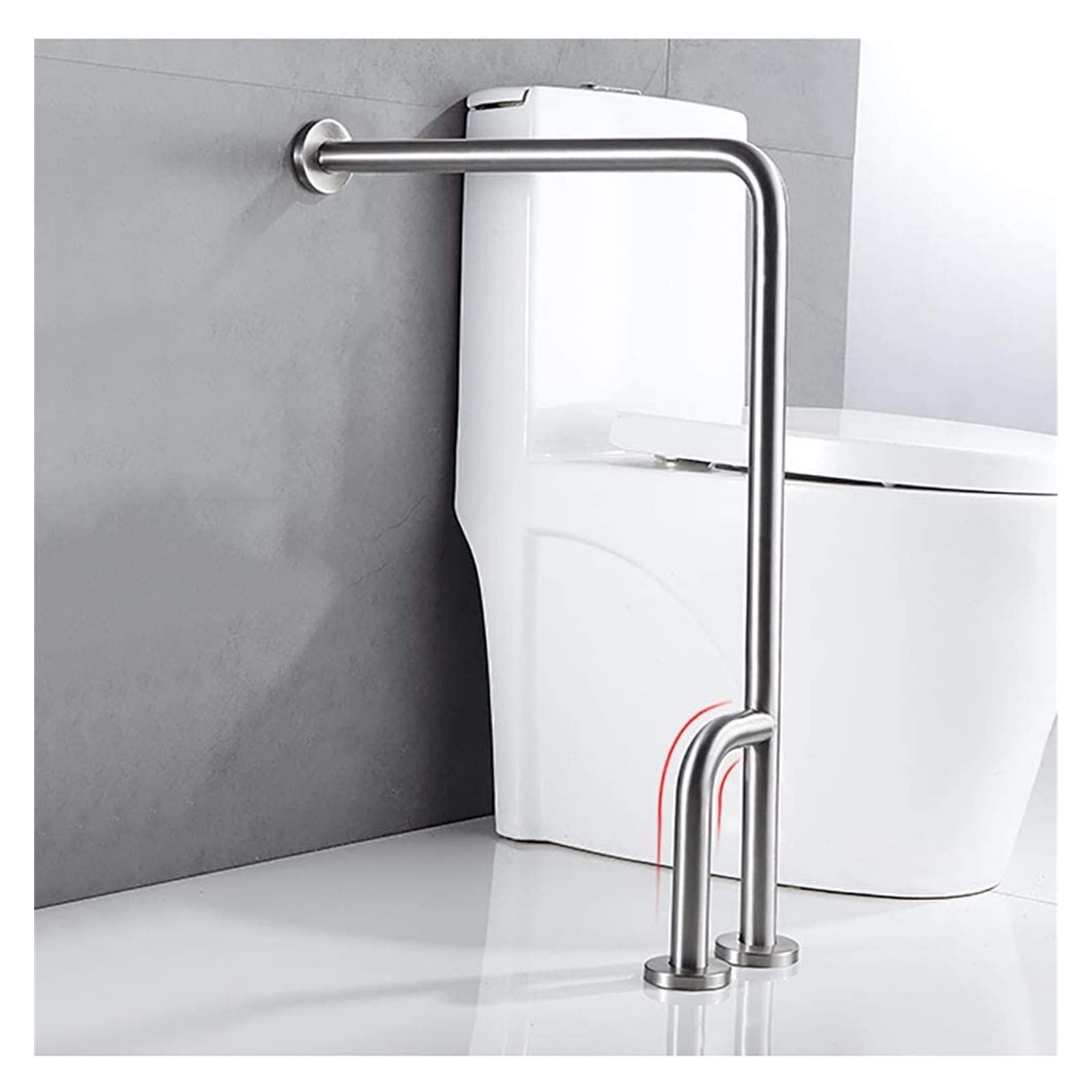 Agarraderas Barra de apoyo curva de acero inoxidable for inodoro, pasamanos de seguridad for suelo, toallero, pasamanos de pared, asidero de baño for personas mayores