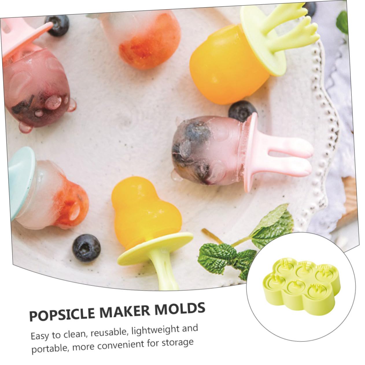 4ensembles Moules à Glace Silicone Lot de Design Animalier pour Soi-même Glaces Yaourts et Glaçons