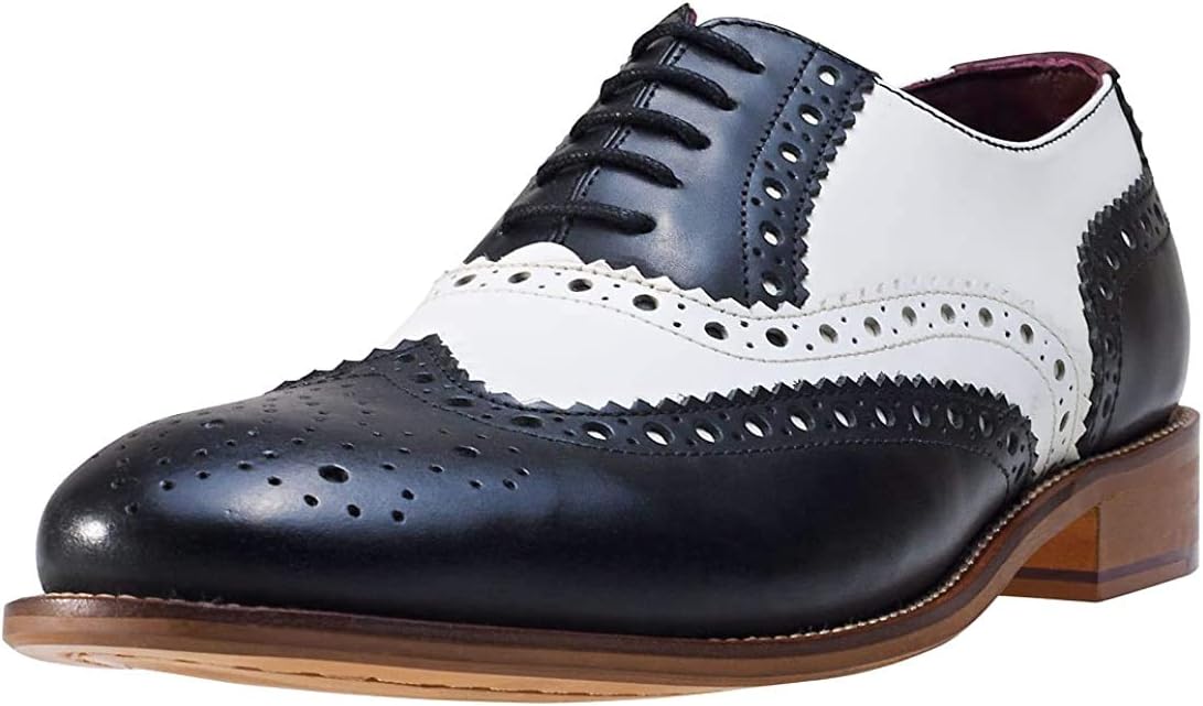 London Brogues Gatsby Men's Brogue Shoe Black White