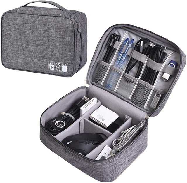 Kaxich Electronics Accessories Bag Travel Gadget Bags Portable Cable Organizer Case Waterproof Universal for Adapters Memory Cards, USB Cables