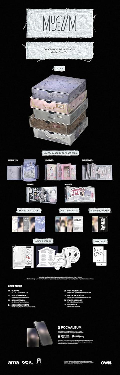 OWIS MUSEUM [Missing Piece 5 Ver Set] The 1st Mini Album + dodatkowe fotokarty