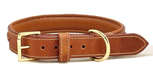 Miniatura 2 de ZIIZO Collar de perro trenzado personalizado y ajustable de cuero genuino personalizado para perros pequeños medianos y grandes XS 85-105 pulgadas