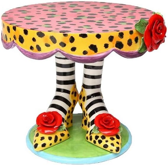 Appletree 10-Inch Sugar High Social by Babs Ceramic Cake StandPink