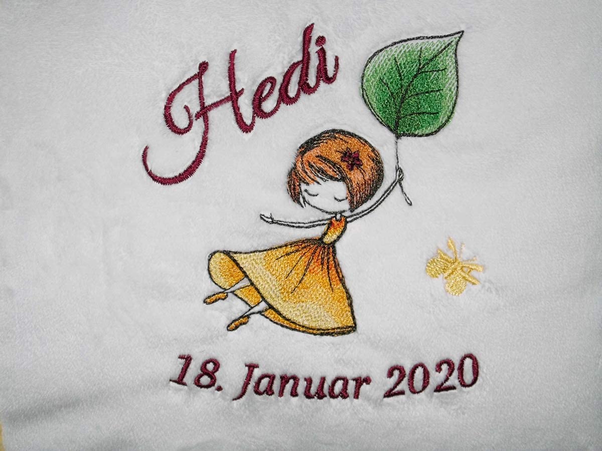 Besticktes Kinderkissen Babykissen mit einem Mädchen-Motiv