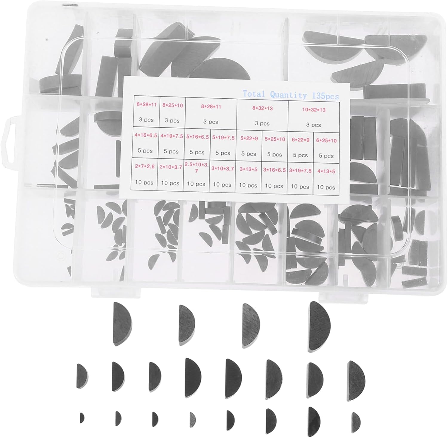 Woodruff Key Carbon Steel Key Stock Assortment for Mechanical Applications for Comprehensive Assortment for Precision Installation