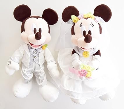Amazon ミッキーマウス ミニーマウス ウェディング ドール ペアぬいぐるみ ウェディングバージョン 結婚祝い 東京ディズニーリゾート限定 ぬいぐるみ おもちゃ