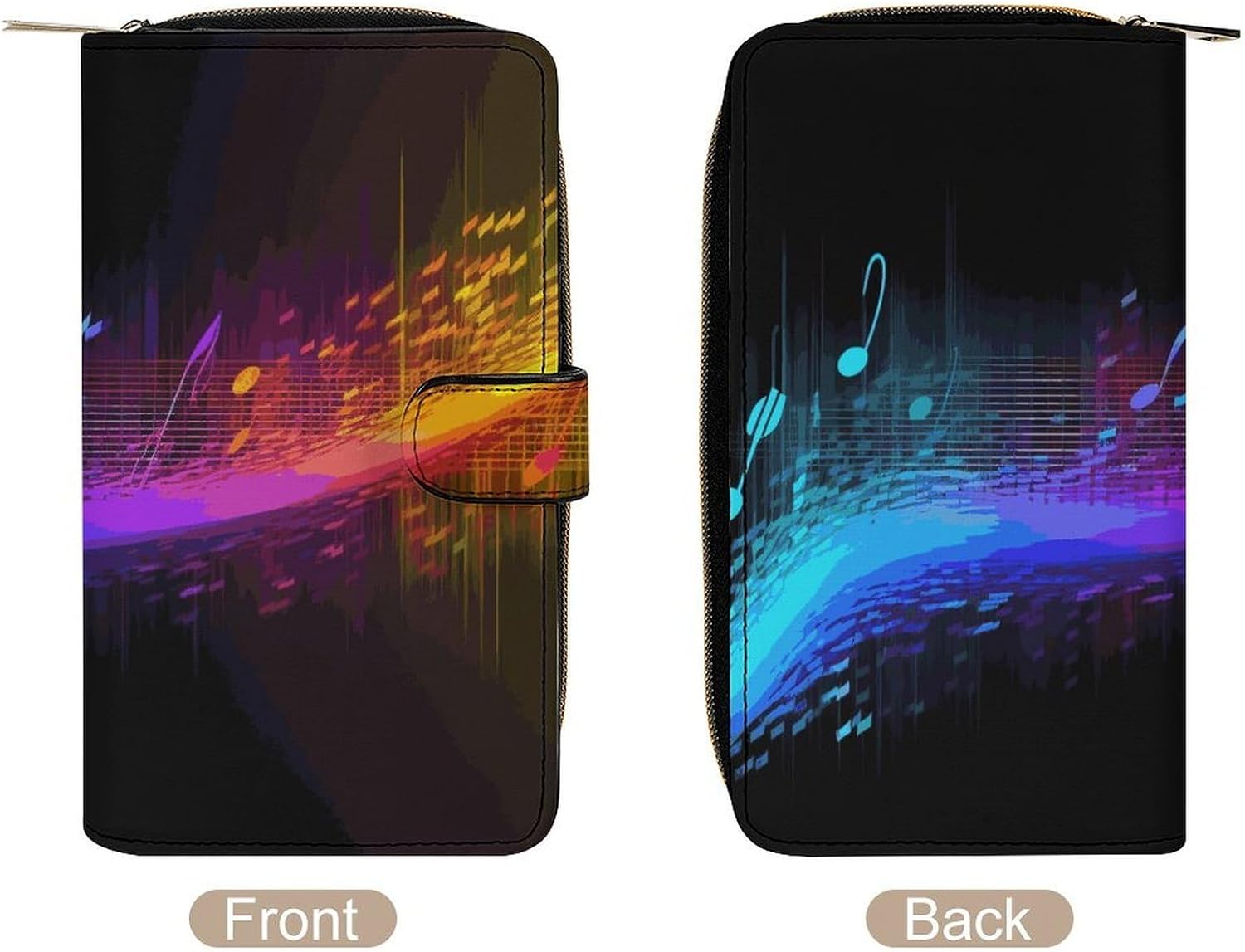 Music Spectrum Travel Wallet for Men & Women RFID Blocking Card Organizer Credit Card Holder Large Capacity