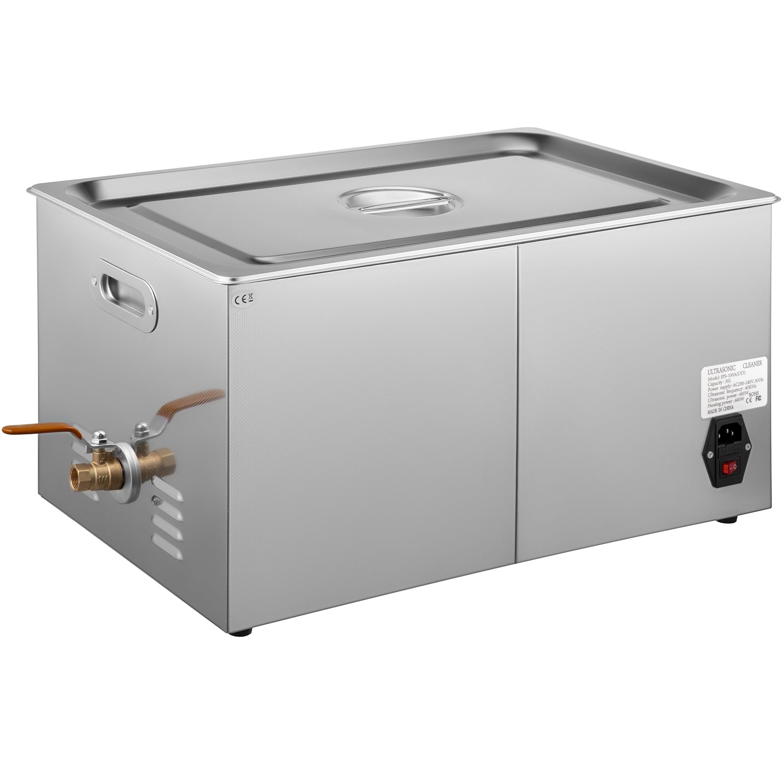 VEVOR Limpiador ultrasónico, 22L Limpiador Ultrasonidos Profesional de Acero Inoxidable, 480W Máquina de Ultrasonido con Temporizador Digital, Temperatura Ajustable, para Joyas, Relojes, Laboratorio