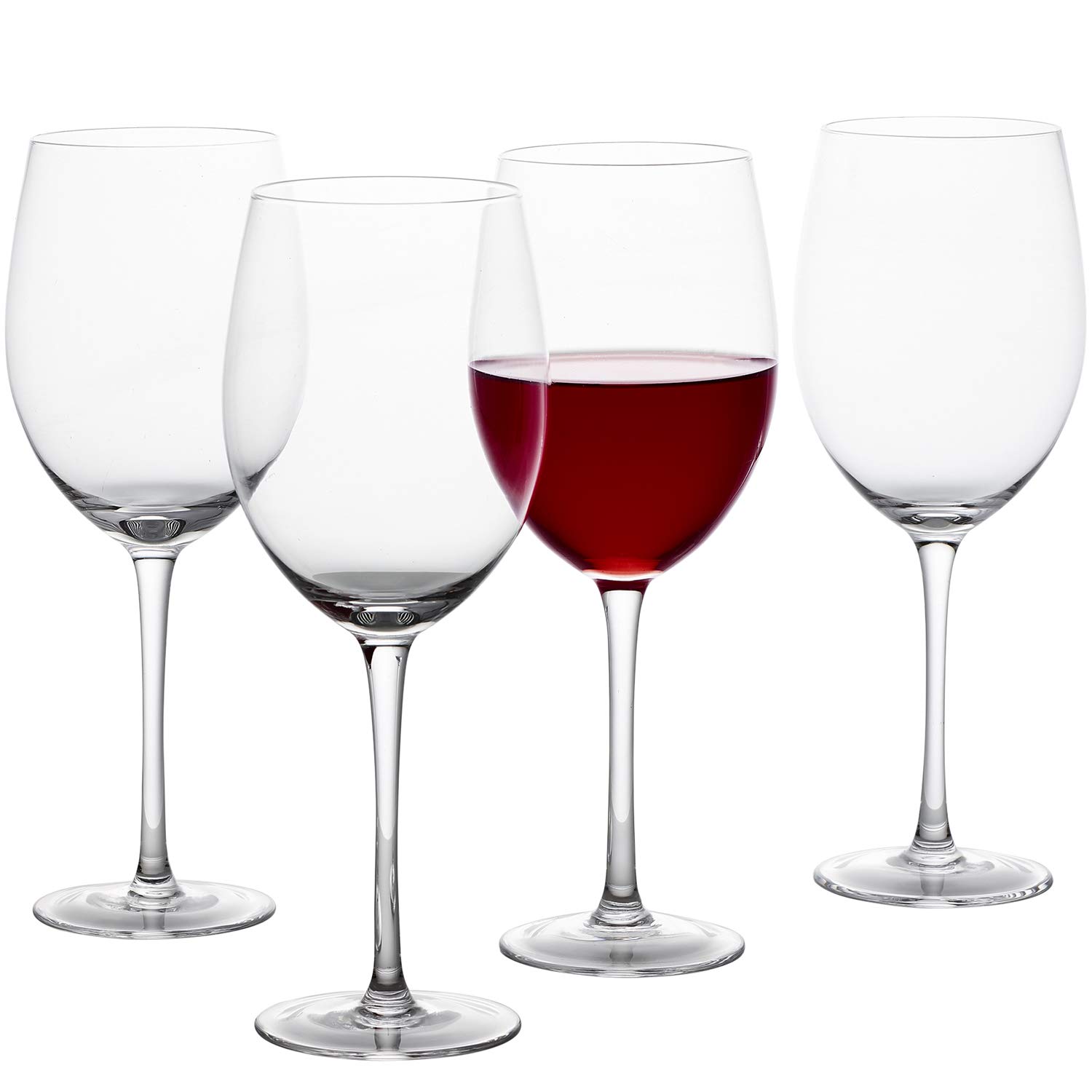Vintorio GoodGlassware Wine Glasses (Set Of 4) 19 oz - All Purpose, Crystal Clear, Long Stem, Big Bowl - Perfect for Red and White - Dishwasher Safe, Tall Modern Classic