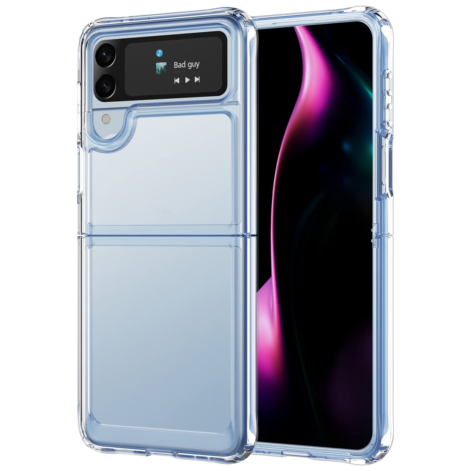 Amazon | Galaxy Z Flip4 ケース 2022 クリア 耐衝撃 TPU+PC バンパー  