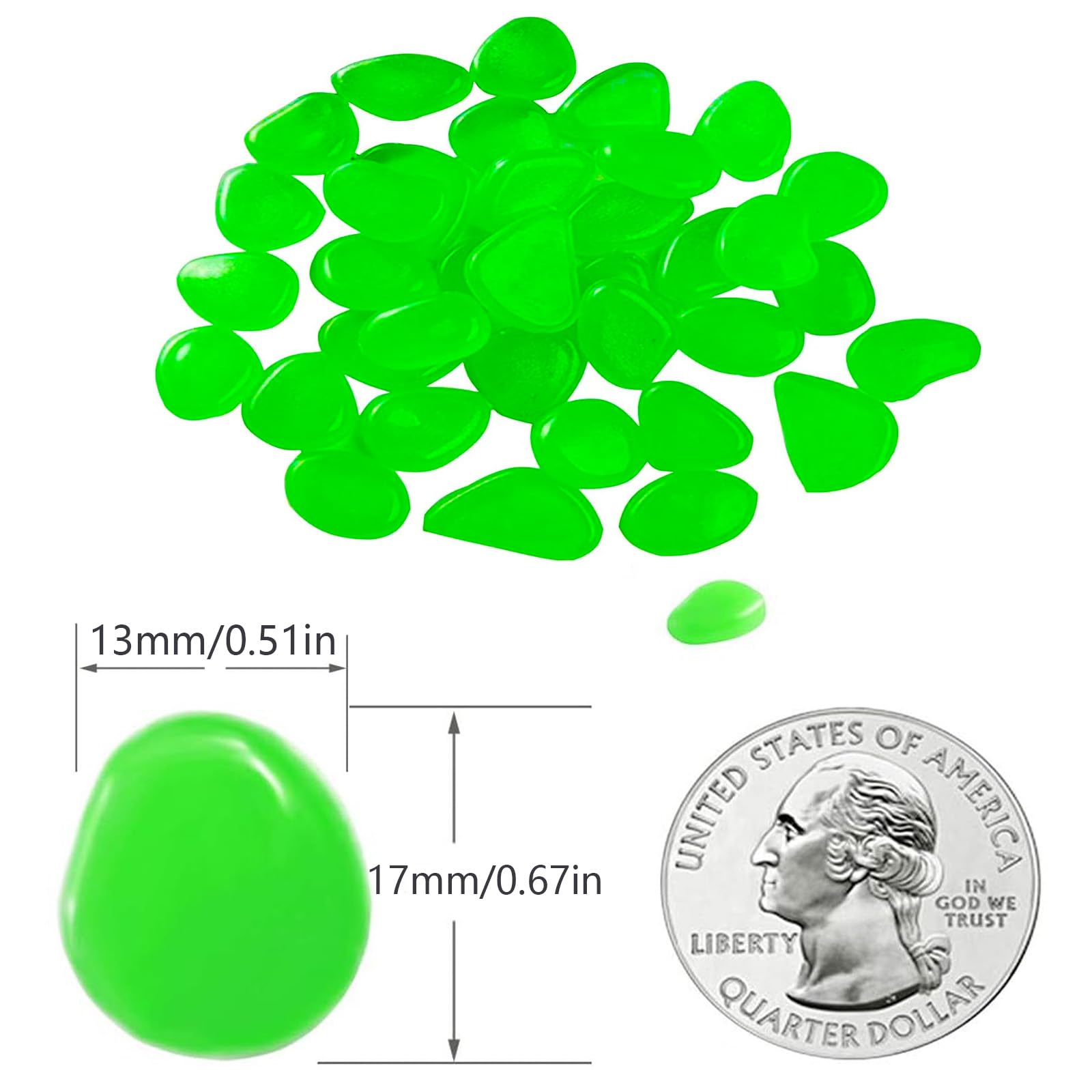 800 Pietre Luminose Per Giardino - Ciottoli Fluorescenti Assorbono Luce - Decorazione Esterna E Interna - Foto 11