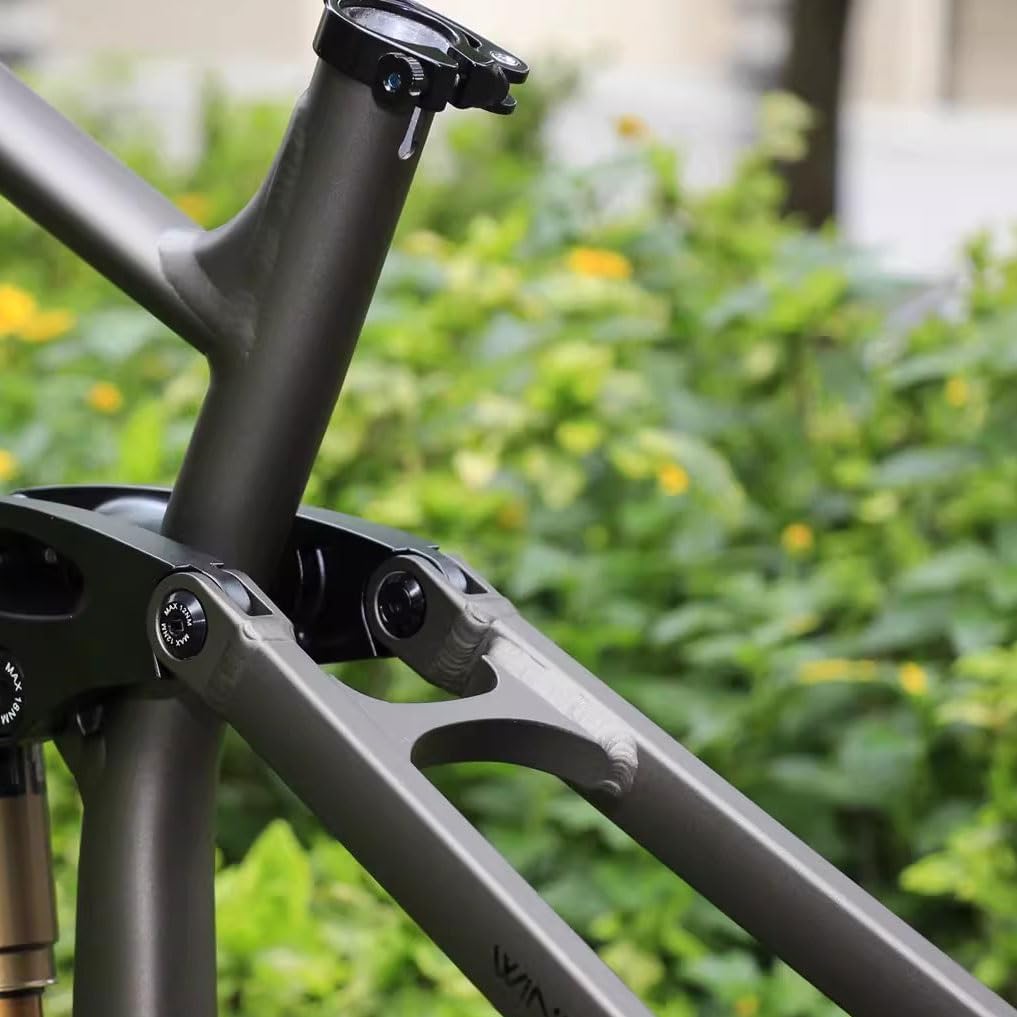 Bike Frame 27.5er 29er Downhill Mountain Bike Suspension Frame 15.5''/17''/18'' Disc Brake Thru Axle Boost 148mm/142mm(Rose Silver,17'')