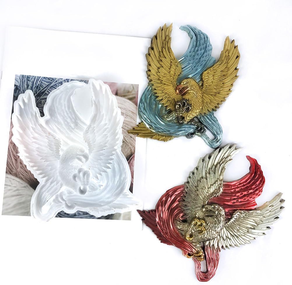 KALLORY Eagle Silicone Mold for Epoxy Resin Crafts Durable Casting Mold for Eagle Shaped Decorative Wall Art and Handmade Ornaments 7.59 X 6.02 Inches