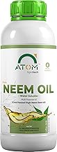 ATOM AGROTECH Organic Cold Pressed PURE NEEM OIL For Spray on Plants & Garden with Free Measuring Cup (Water Soluble) | Pure Cold Pressed Oil | 100% Pure Natural Pest Repellent for Organic Farming & Gardening (100 Ml) pack of 1