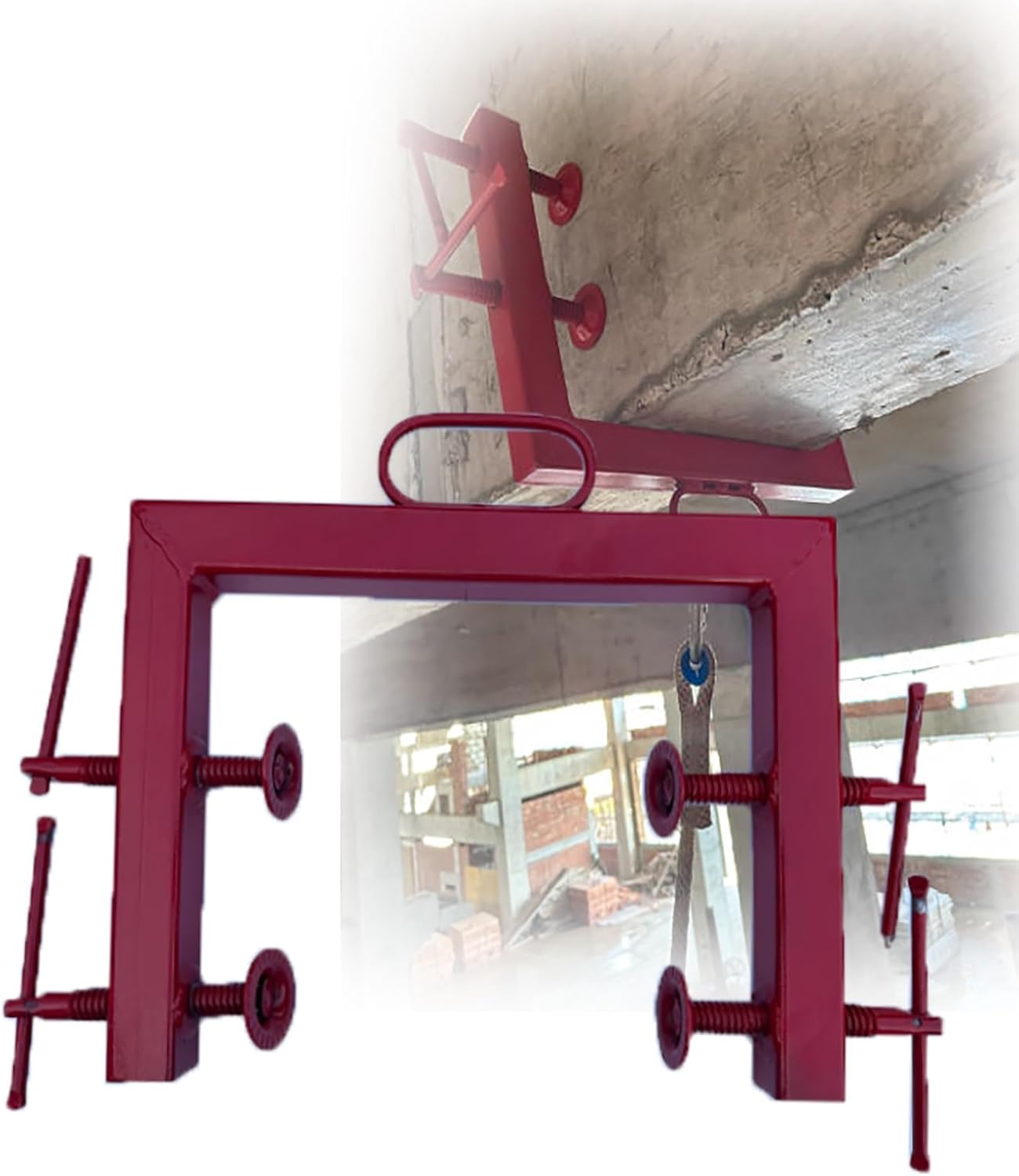 Portable Steel Beam Anchor Clamp, Fall Protection Anchorage Point for Working at Height, Construction Scaffolding Safety Harness Tie-Off Bracket(15.8-19.7")