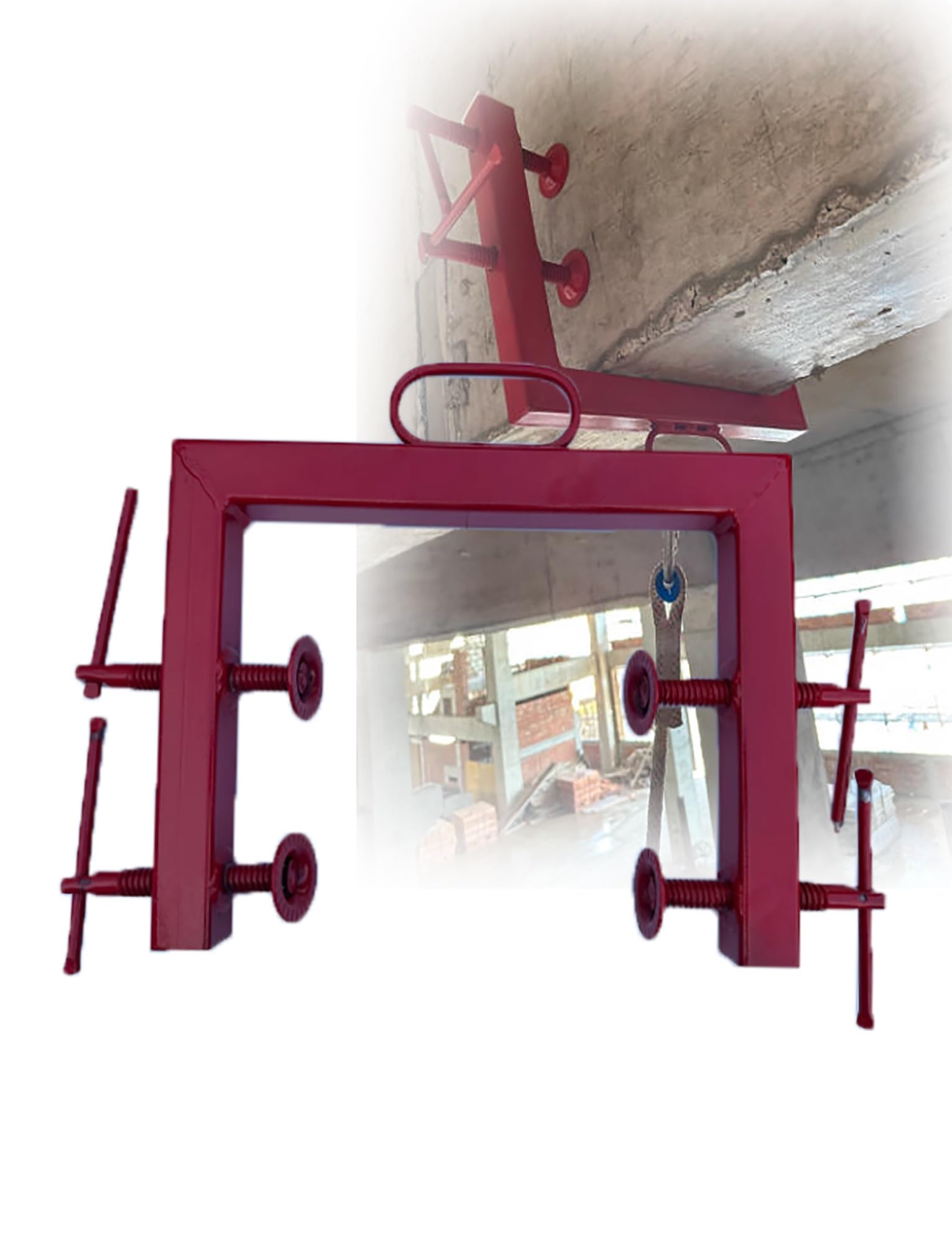 Abrazadera de anclaje portátil for vigas de acero, punto de anclaje anticaídas for trabajos en altura, soporte de amarre for arnés de seguridad de andamios de construcción(19.7-23.6")