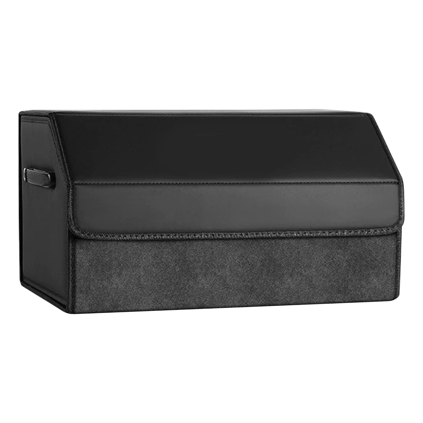 Polegas Auto Kofferraum Organizer, Faltbare Leder Kofferraumtasche, Größe Aufbewahrungsbox Auto mit Deckel, Car Organizer Kofferraum Box, Schwarz