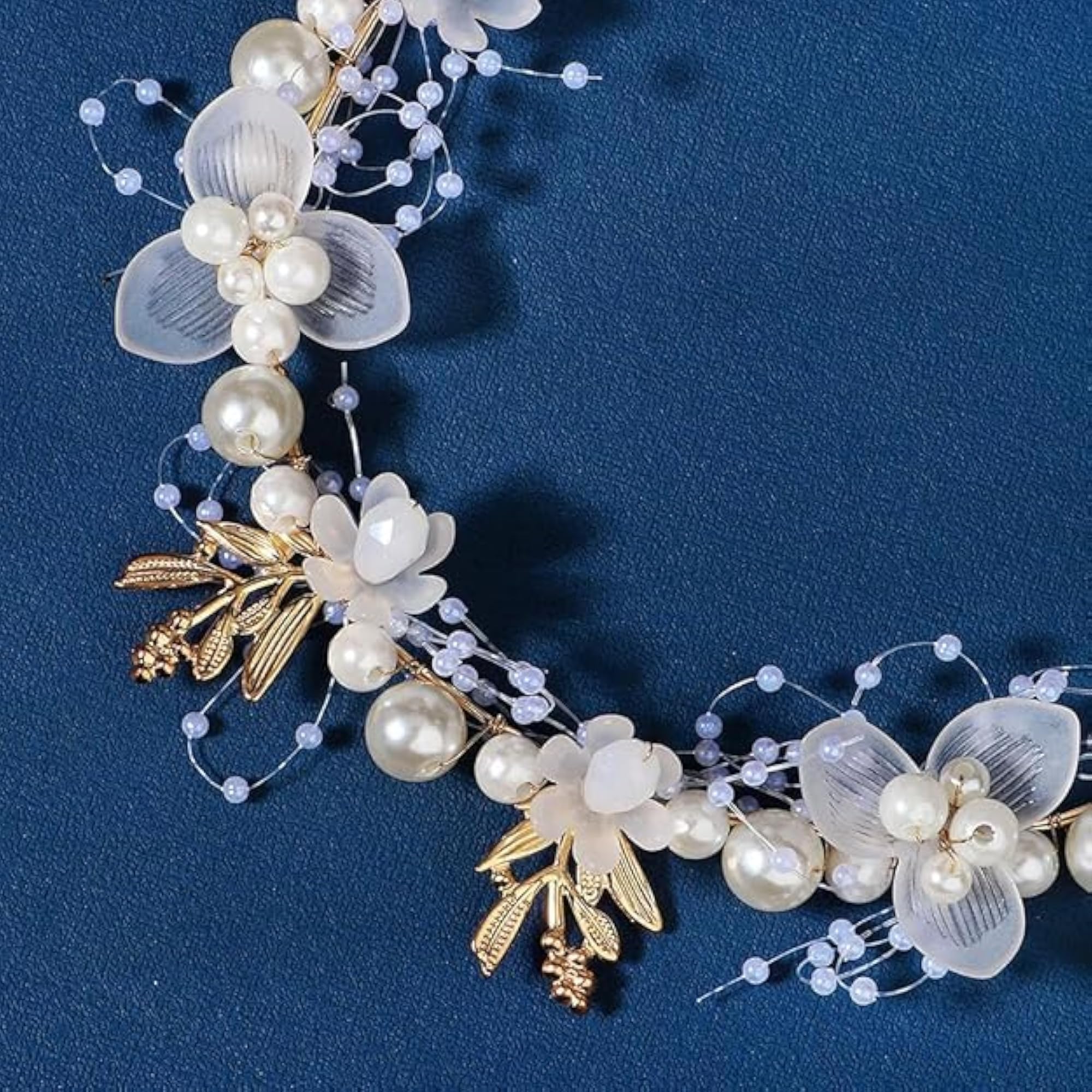 Women's Pearl Flower Crown Bridal Hair Band, Wedding Accessory