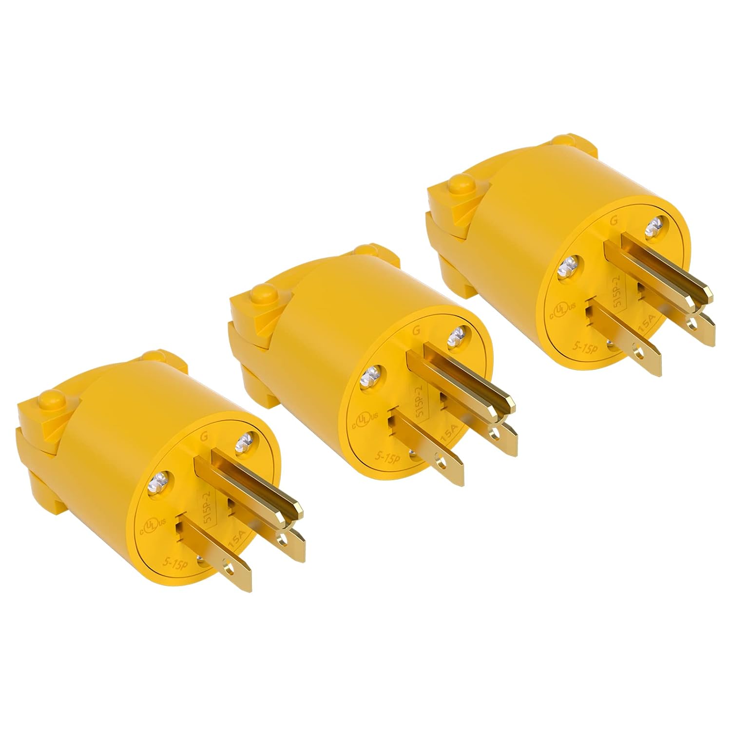 STARELO Electrical Replacement Plug Extension Cord End Yellow Shell