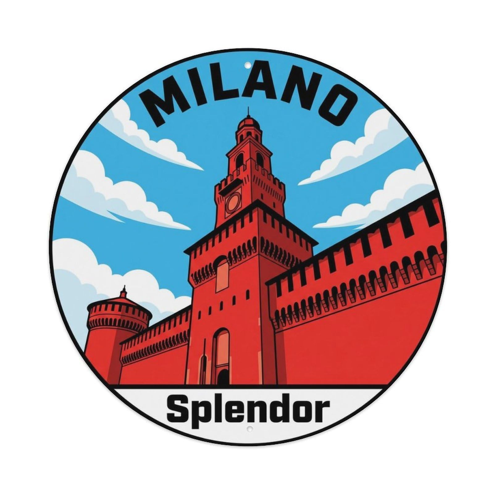 Vintage Travel Milan Italy Magnificence Metal Tin Sign