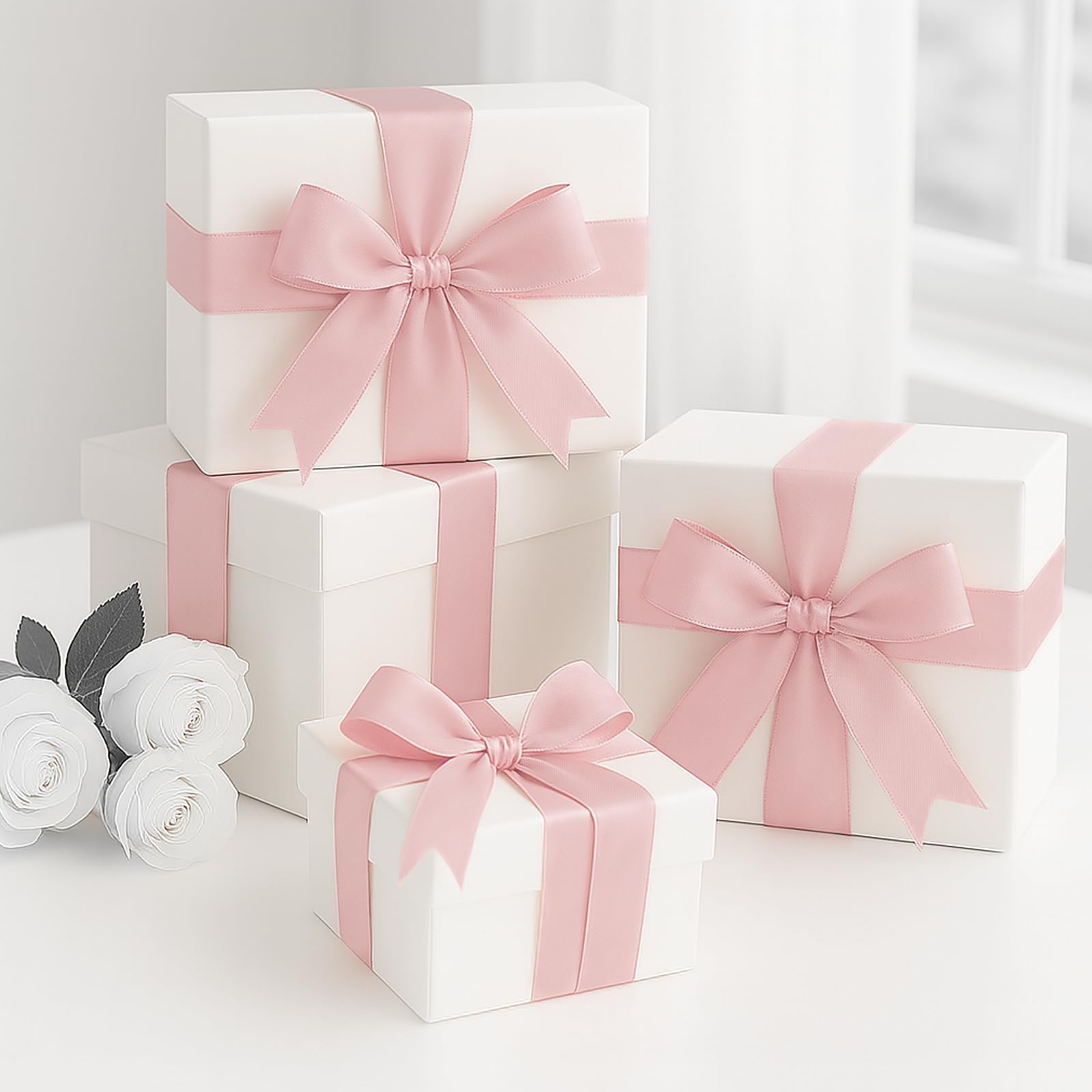 G2PLUS Baby Pink Satin Ribbons 40mm: Wide Fabric Ribbons for Gift Wrapping Crafting, Party Decoration & 22m - Image 4