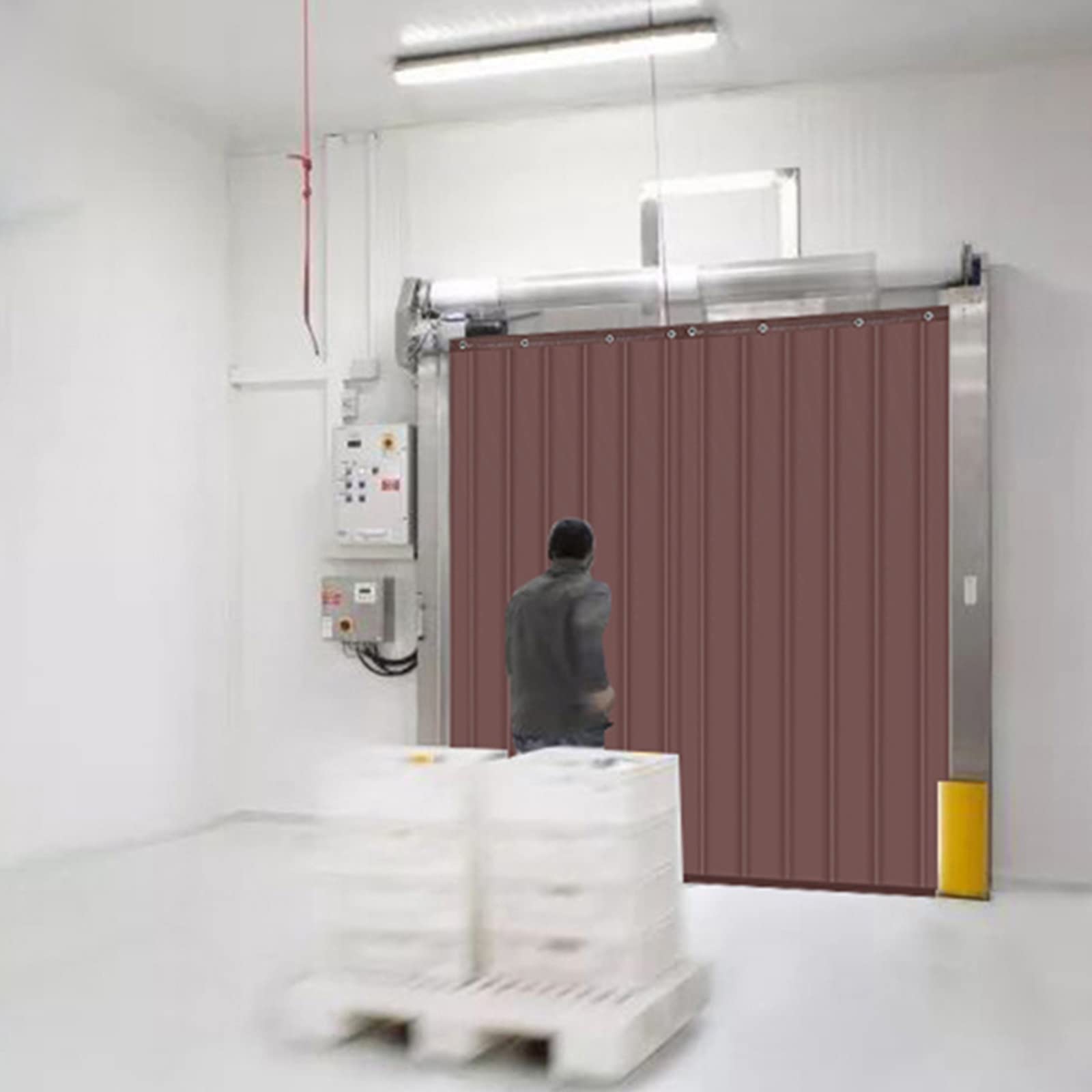 Tenda invernale in cotone spesso isolante termico per porte pieghevoli con protezione in pelle PU resistente, ideale per l'ingresso del soggiorno e uso interno