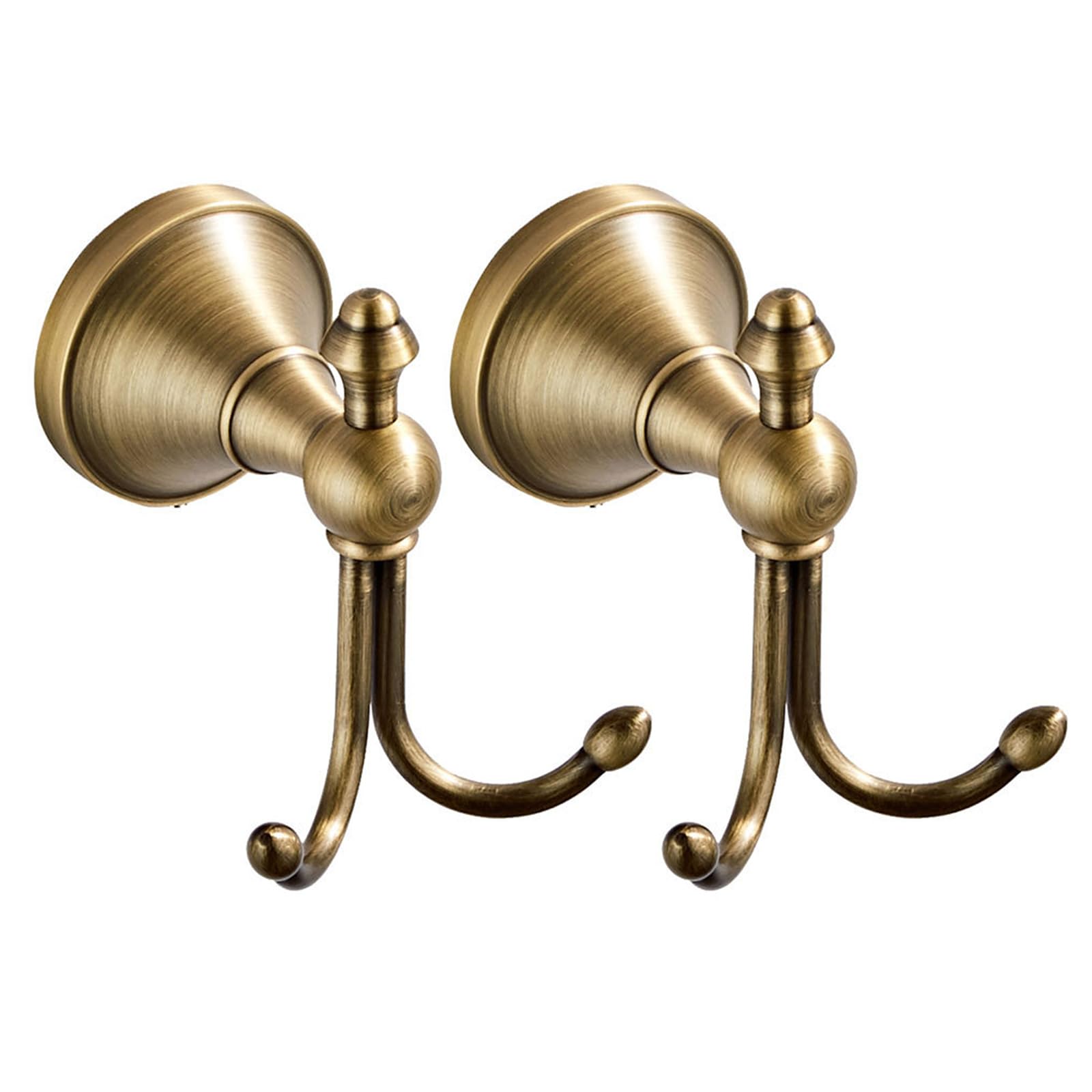 Minglea A Mingle Brass Coat Hook Wall Mounted Towel Hanger Robes Hook Double Prongs Coat Hat Hanger Hardware Vintage Brass