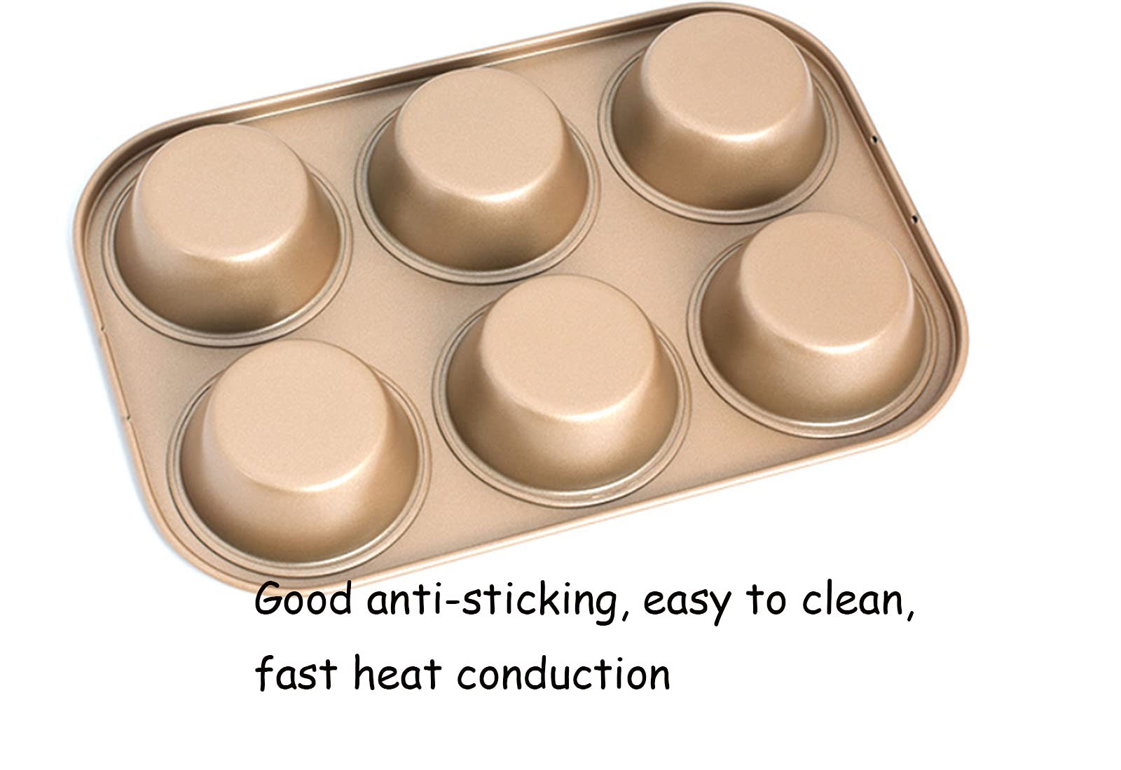Bandeja grande para magdalenas 6 tazas Molde para magdalenas de silicona, Molde antiadherente para magdalenas para magdalenas, Molde para hornear magdalenas o magdalenas, Bandeja para hornear 26,3 x