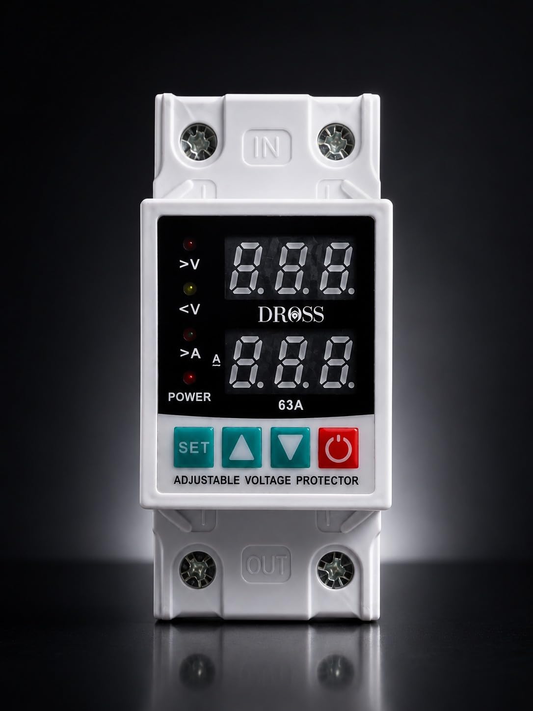 DROSS Automatic Voltage Protector 63A (13.8kW) | Over & Under Voltage, Overload & Surge Protection | Adjustable Setting | Auto Re-Connect | Digital LED Display | DIN Rail | 220V for Home Appliances-image-25