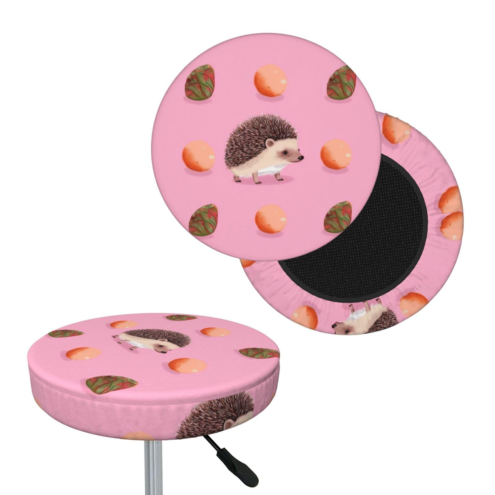 NONHAI Little Hedgehog Bar Stool Cover Round Elastic Stool Cushion Covers Dustproof Bar Chair Cover Washable Stool Cushion Slipcover Stretch Stool Seat Covers for 12-14 Inch Chair