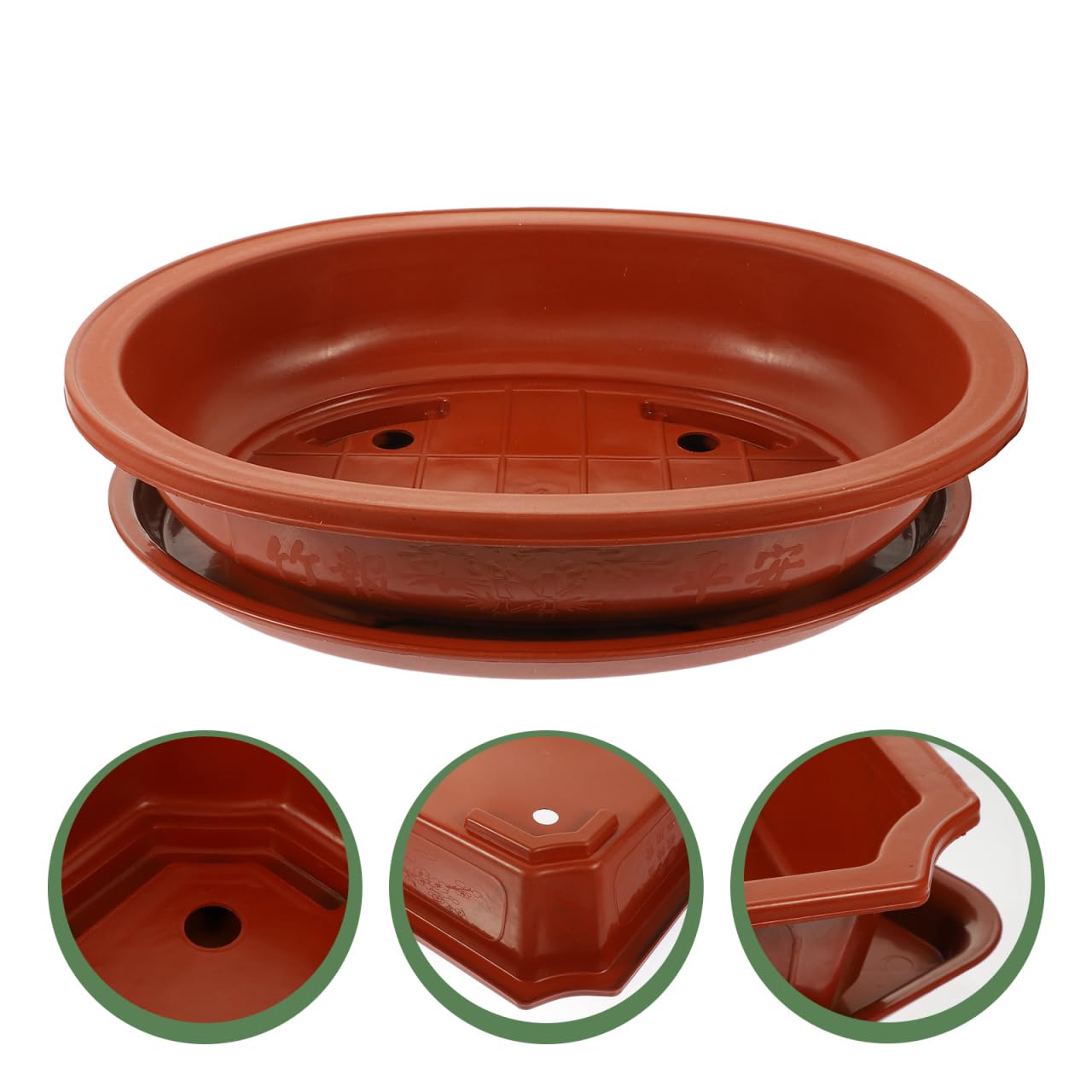 Mikikit Maceta para Bonsái de Plástico Duradera de Grande para y para Interior y Exterior Incluye Bandeja de Drenaje