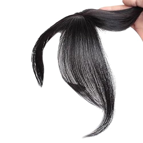 Black Bangs Toppers Women Curved Fringe Wig for Daily Wear,