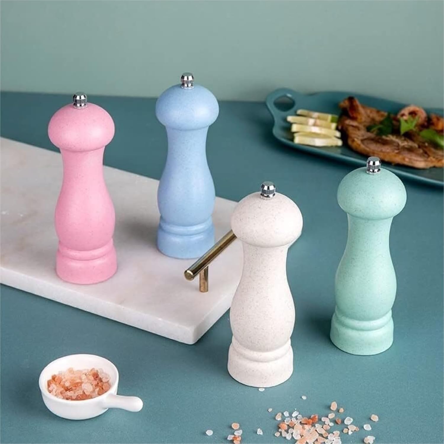 ペッパーミル 手動ペッパーグラインダー詰め替えミル調味料ボトル調味料入れロータリーペッパーミルキッチンツール 散らからないペッパーグ