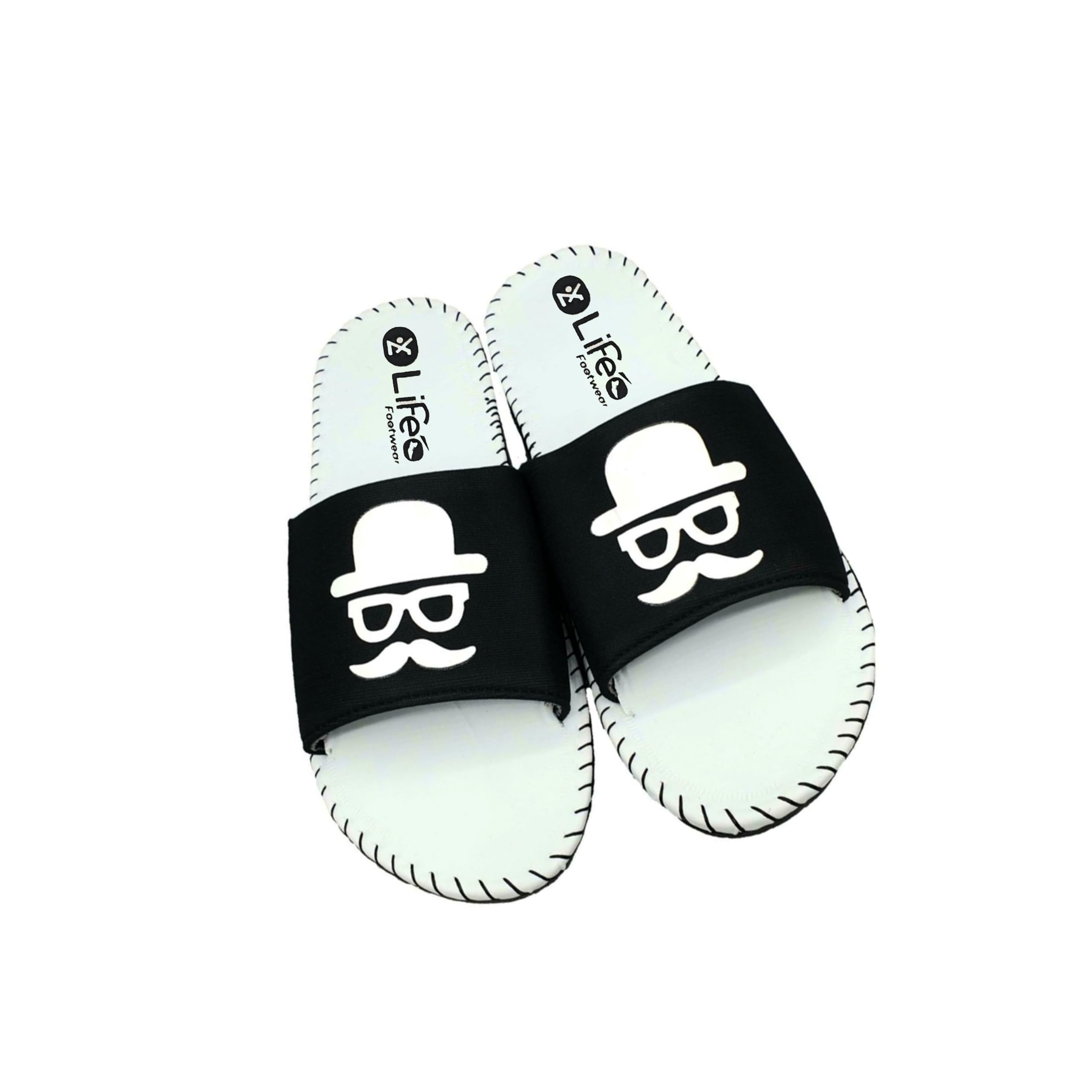 Mens Synthetic Leather Flip Flops & SandalsComfortable, Stylish & Casual Lightweight, Breathable, Anti-Slip, Water-Resistant for & Outdoor Use White Colour (size 9)-image-34