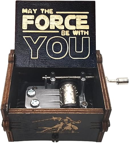 Caja de música de Star Wars, caja de música de manivela de madera (canción temática de Star Wars)