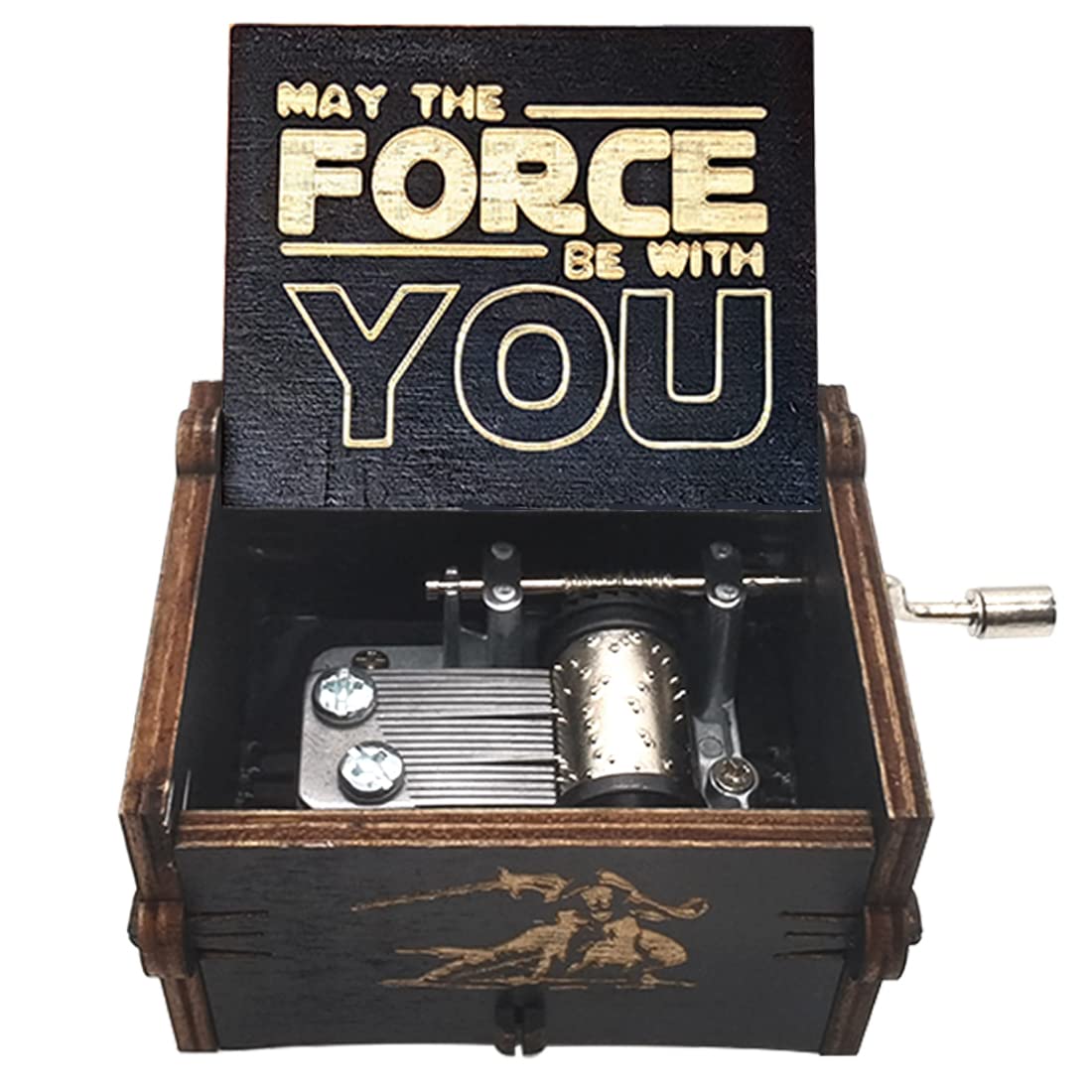 Star Warss music box, wooden hand crank music box, wooden toys for movie fans, gifts for boyfriends and kids, perfect for Valentine's Day, birthdays, Halloween and Christmas. (Star Warss song)