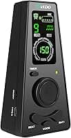 Metrônomo digital VEDO com temporizador, contagem vocal em inglês, operação um toque e display colorido fácil leitura Metrônomo eletrônico com controle volume para piano, guitarra, bateria e violino