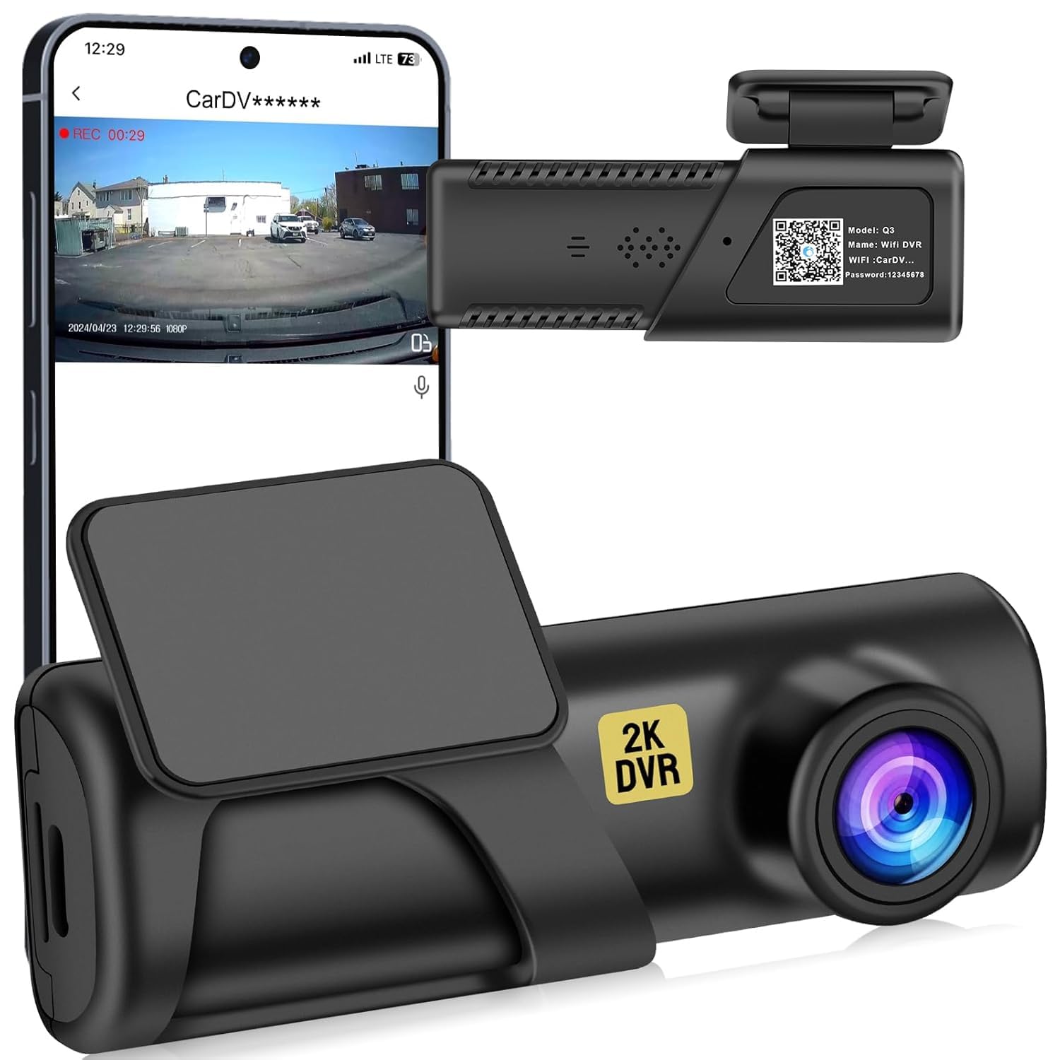 2K Dash Cam with Wi-Fi 1296P Dash Camera, Emergency Video Lock, 130 Wide Angle, Car DVR Dashboard Camera, Super Night Vision, Built-in Super Capacitor, SD Card Upto 128GB Supported (Black)-image-28