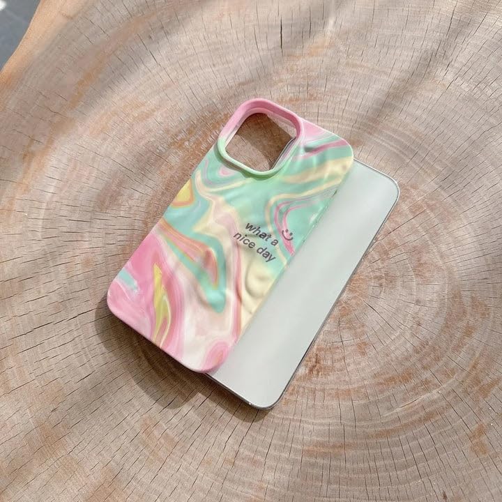 Image of COVERLY for iPhone 14 Pro Max 3D Luxury Rainbow Nice Day Phone Case,Premium Texture Trendy Retro Cute Multi Artistic Cool Design -Aesthetic Shades Love Heart Princess Cover for Apple iPhone 14 Pro Max