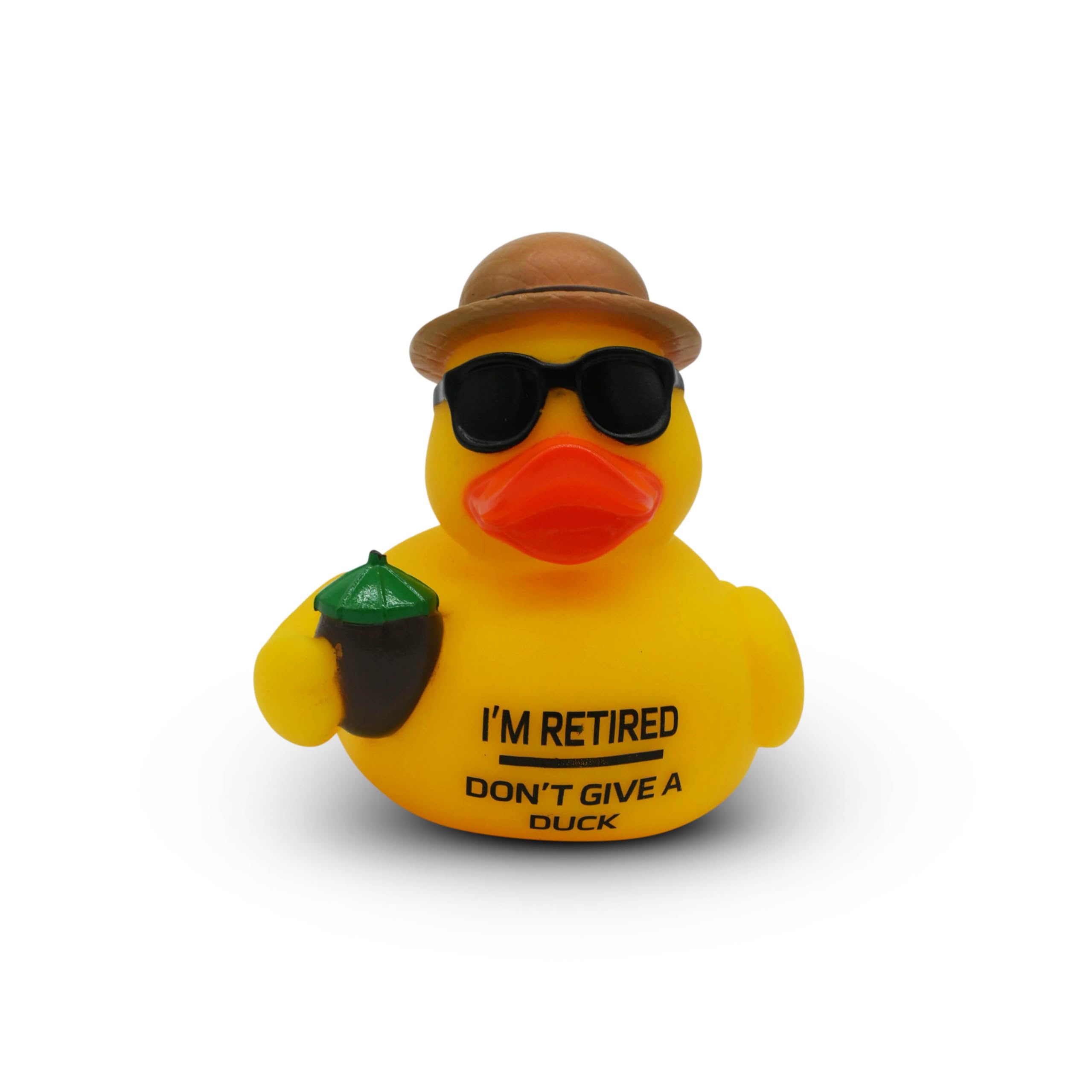 GOOFBALLS Funny Rubber Duck – Hilarious Decorative Duck for Bathroom, Desk, or Gag Gift – Quirky Collectible with Sarcastic Quote – Great Gift for Adults, Coworkers, or Friends-I'm Retired